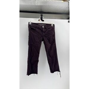 AE Women's Purple Super Stretch Hi-Rise Jegging Capris Cut Hem sz 4